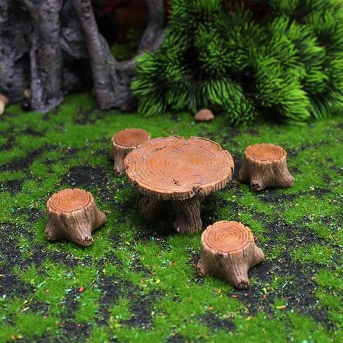 6 Pcs Fairy Garden Accessories Outdoor Miniature Table and Chairs Set Mini Resin Furniture Ornaments Kit Micro Landscape Decor for DIY Craft Gift Dollhouse Succulents Home Decoration in Kuwait