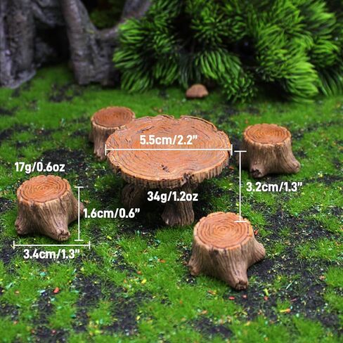 6 Pcs Fairy Garden Accessories Outdoor Miniature Table and Chairs Set Mini Resin Furniture Ornaments Kit Micro Landscape Decor for DIY Craft Gift Dollhouse Succulents Home Decoration in Kuwait