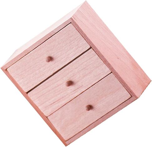 Mini Doll House Bookcitice Playset Accessories - Miniature Wood Bookshelf & Cabinet Room Room Unit in Kuwait