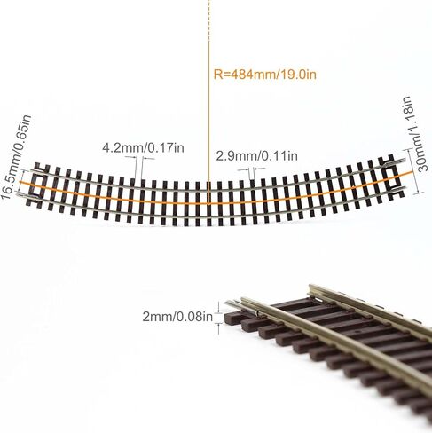 HO Scale Code 100 Track Track Copper-Nickel Rail مع Joiner (المسارات المستقيمة-6pcs) in Saudi Arabia