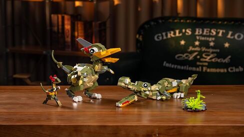 2 في 1 مجموعة من بيروسوريا و Crocodile Dinosaur World Park ، مجموعات ألعاب Dino Blocks للأولاد ، عمرها 6 سنوات من العمر in Saudi Arabia