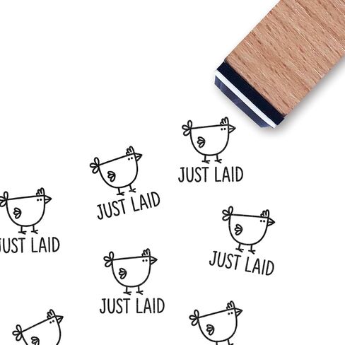 Just Laid Chicken Egg Rubber Stamp, 3/5 Inch Small Mini Stamp for Scrapbooking Card Making Planner in Saudi Arabia