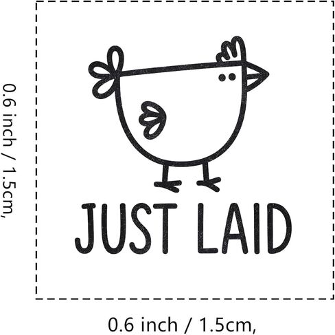 Just Laid Chicken Egg Rubber Stamp, 3/5 Inch Small Mini Stamp for Scrapbooking Card Making Planner in Saudi Arabia