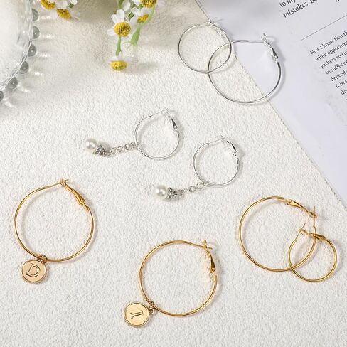 32pcs نتائج أقراط Hoop ، حلقة قرط مستديرة ، إكسسوارات أقراط مفتوحة ، تصنع المجوهرات Make DIY 20 مم 25 مم 30 مم- الذهب والفضة in Saudi Arabia