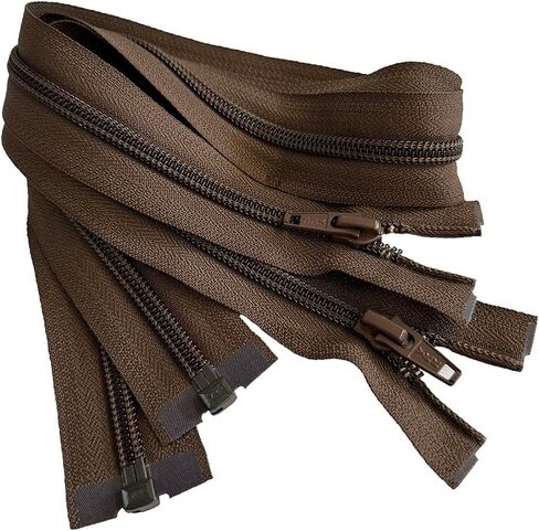 2pcs ykk #5 24 "بوصة من نايلون لفائف متوسطة الوزن سترة رياضية سستة فصل اختر لونك المصنوع في الولايات المتحدة (MOCCA Brown #569W) in Saudi Arabia