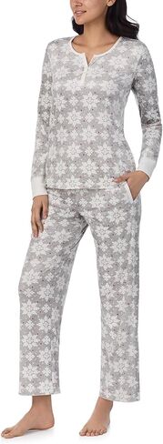 Nautica Womens 2 Piece Fleece Pajama Sleepwear Set (X-Small, Mixed Grey) in Saudi Arabia