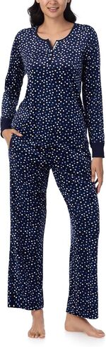 Nautica Womens 2 Piece Fleece Pajama Sleepwear Set (X-Small, Mixed Grey) in Saudi Arabia