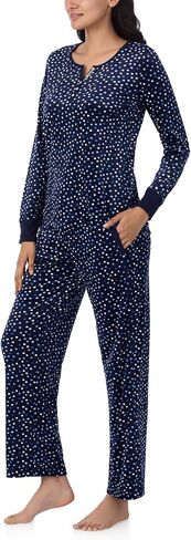 Nautica Womens 2 Piece Fleece Pajama Sleepwear Set (X-Small, Mixed Grey) in Saudi Arabia