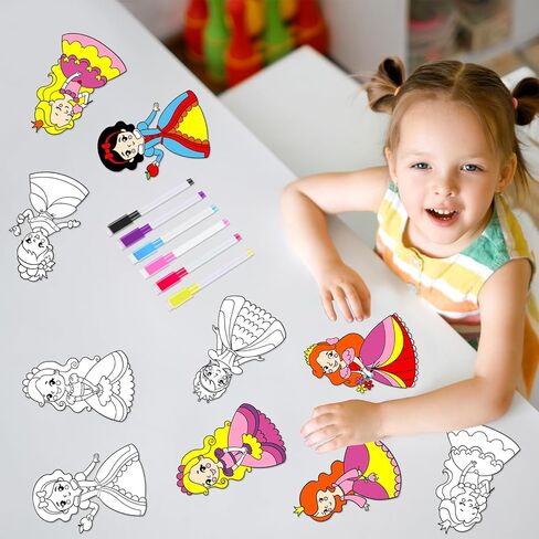 30Pcs Color Your Own Princess Suncatcher Craft Kit Princess Painting Window Art Clings DIY Coloring Glass & Mirror Craft Kit Back to School Classroom Party Activity decor Coloring Games Gifts for Kids in Saudi Arabia