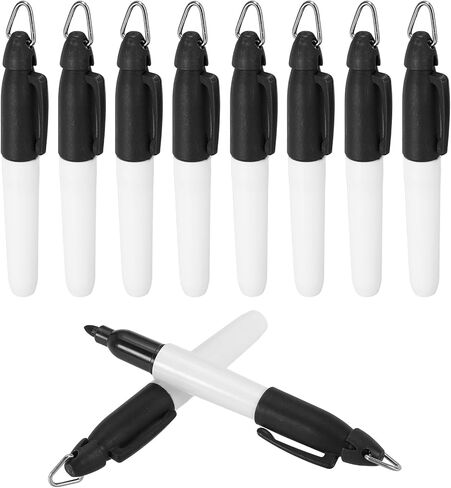 PATIKIL 10 Pcs Mini Permanent Markers with Clips Golf Ball Markers Pen Badge Ink Pens Golf Keychain Clips for Home Office Supplies Sports Outdoor Activities, Orange in Saudi Arabia