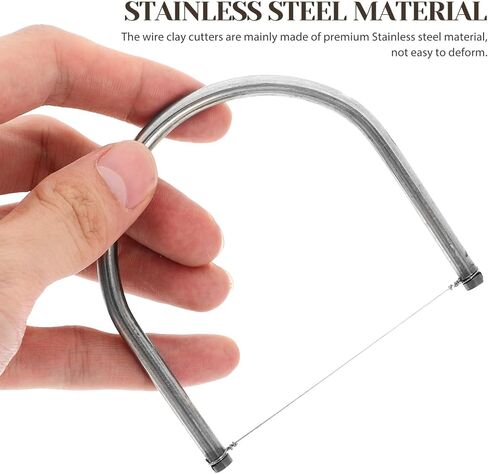 SEWACC Pottery Wire Tool Clay Wire Cutter Stainless Steel Clay Cutter Hand Pottery Cut Off Tool for Artists Cutting Mud Handcraft in Saudi Arabia