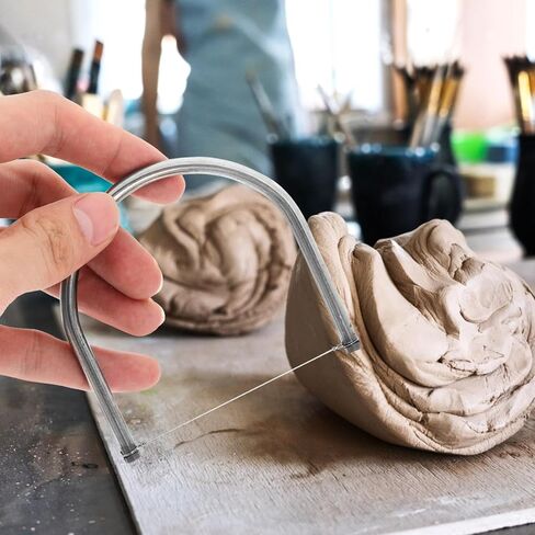 SEWACC Pottery Wire Tool Clay Wire Cutter Stainless Steel Clay Cutter Hand Pottery Cut Off Tool for Artists Cutting Mud Handcraft in Saudi Arabia
