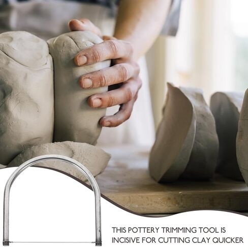 SEWACC Pottery Wire Tool Clay Wire Cutter Stainless Steel Clay Cutter Hand Pottery Cut Off Tool for Artists Cutting Mud Handcraft in Saudi Arabia