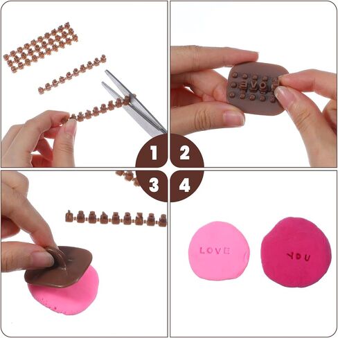 6 Pcs Letter Stamps for Clay Letter Numeral Polymer Clay Tools Reusable Alphabet Number Stamps Tools with Double Small Alphabet Numeric Symbols for Pottery DIY Handmade Crafts Pottery Fondant Cookie in Saudi Arabia