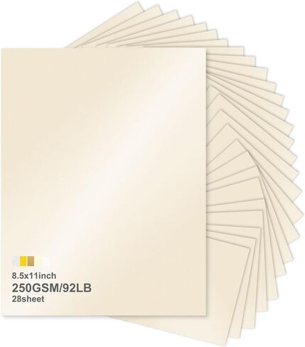 بطاقات Shimmer 28 ورقة 8.5x11 ، ورقة وميض ذهبية 250gsm للاستراكة ، الحرف اليدوية ، دعوات الزفاف ، قطع الكريكوت-الوزن الثقيل للبطاقات والزخارف (فلاش غرامة) in Kuwait