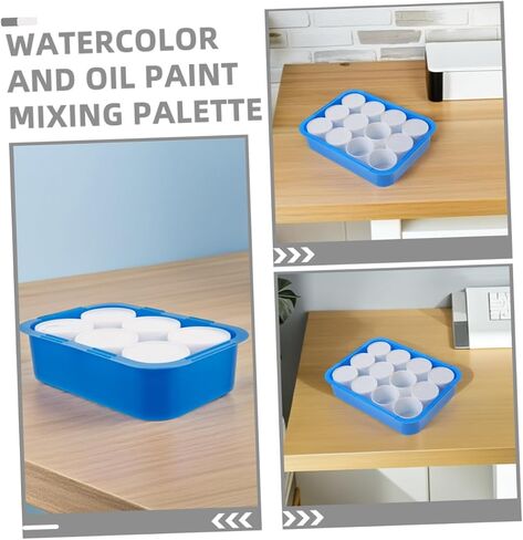 2pcs Watercolor Oil Painting Palette Gouache Paint Palette Mixing Tray Cups Art Supplies in Saudi Arabia