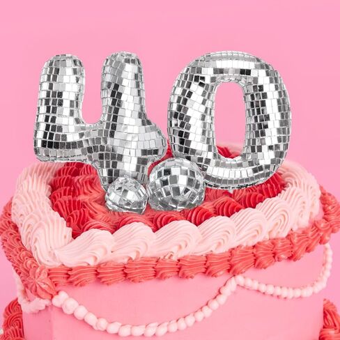 xo, Fetti 40th Birthday Disco Cake Topper - 6 pcs | Groovy Bday Party, Forty Supplies, Cute Boogie Decorations, 40 Dancing Queen in Saudi Arabia