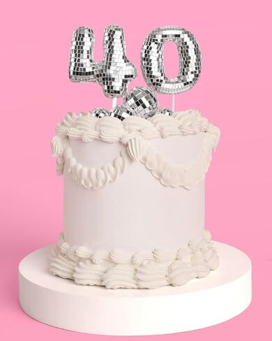 xo, Fetti 40th Birthday Disco Cake Topper - 6 pcs | Groovy Bday Party, Forty Supplies, Cute Boogie Decorations, 40 Dancing Queen in Saudi Arabia