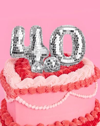 xo, Fetti 40th Birthday Disco Cake Topper - 6 pcs | Groovy Bday Party, Forty Supplies, Cute Boogie Decorations, 40 Dancing Queen in Saudi Arabia