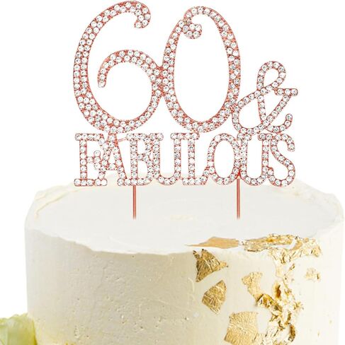Rose Gold 50 & FABULOUS Cake Topper Rhinestones Cake Decorations for 50th Birthday Party in Kuwait