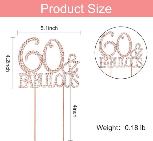 Rose Gold 50 & FABULOUS Cake Topper Rhinestones Cake Decorations for 50th Birthday Party in Kuwait
