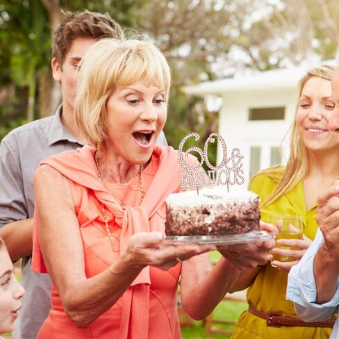 Rose Gold 50 & FABULOUS Cake Topper Rhinestones Cake Decorations for 50th Birthday Party in Kuwait