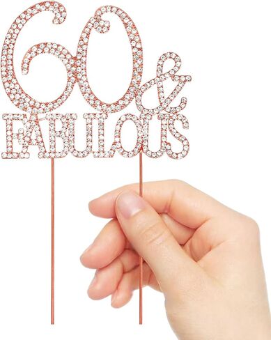 Rose Gold 50 & FABULOUS Cake Topper Rhinestones Cake Decorations for 50th Birthday Party in Kuwait