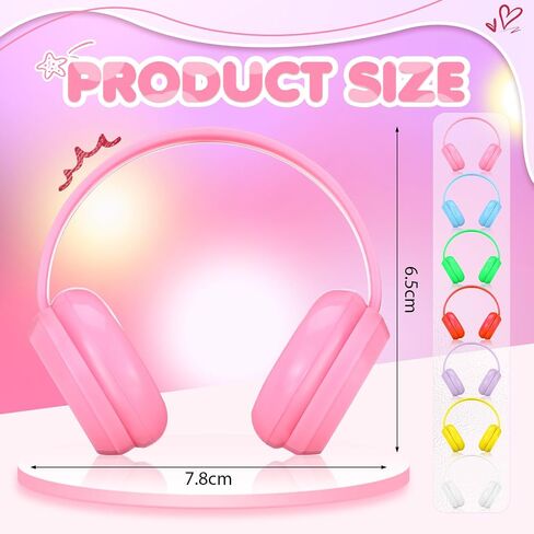7 Pcs Miniature Headphones for 17 cm Doll Multiple Colors Cute Doll Dress up Headphones Toy Costume Accessories for 15 - 18cm Dolls in Saudi Arabia