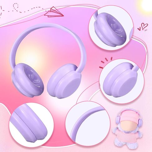 7 Pcs Miniature Headphones for 17 cm Doll Multiple Colors Cute Doll Dress up Headphones Toy Costume Accessories for 15 - 18cm Dolls in Saudi Arabia