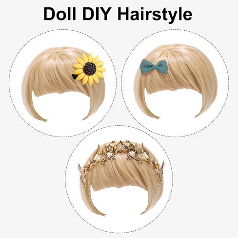 Tiny Doll Wig, High-Temperature Fiber Hairpiece Cute Kawaii Doll Wig Hair Accessory for DIY 6.7in Collectible Figures Display Party Decoration (Rose Gold) in Saudi Arabia