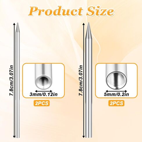 4 PCS Paracord Lacing Needle Tools 2 حجم الفولاذ المقاوم للصدأ 550 Paracord Fid Lacing Titching Weaving Edeles Paracords for Bracelet Baseball Glove Lacings Lacings Lacings 3 "Silver in Kuwait