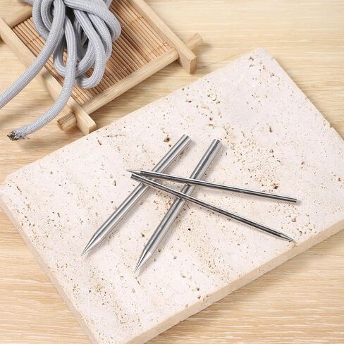 4 PCS Paracord Lacing Needle Tools 2 حجم الفولاذ المقاوم للصدأ 550 Paracord Fid Lacing Titching Weaving Edeles Paracords for Bracelet Baseball Glove Lacings Lacings Lacings 3 "Silver in Kuwait