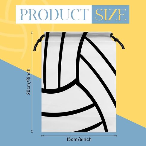 Silkfly 50 Pack Volleyball Snack Drawstring Bags Small Volleyball Snack Plastic Goodie Gift Bags Party Favor for Sport Party Supplies, 6 x 8 Inch(Volleyball) in Saudi Arabia