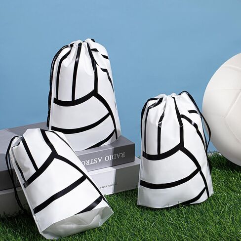 Silkfly 50 Pack Volleyball Snack Drawstring Bags Small Volleyball Snack Plastic Goodie Gift Bags Party Favor for Sport Party Supplies, 6 x 8 Inch(Volleyball) in Saudi Arabia