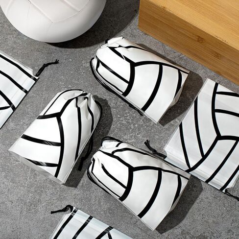 Silkfly 50 Pack Volleyball Snack Drawstring Bags Small Volleyball Snack Plastic Goodie Gift Bags Party Favor for Sport Party Supplies, 6 x 8 Inch(Volleyball) in Saudi Arabia