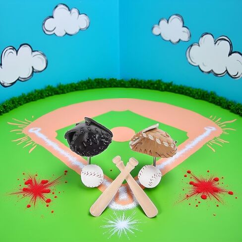 1/12 Scale Miniature Baseball Set (Bat, Glove and Ball),Black Cake Toppers and Dollhouse Accessories,Mini Sports Decor for Desktop Display, DIY Crafts and Collectible Figurines in Saudi Arabia