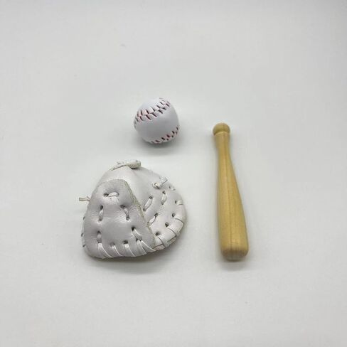 1/12 Scale Miniature Baseball Set (Bat, Glove and Ball),Black Cake Toppers and Dollhouse Accessories,Mini Sports Decor for Desktop Display, DIY Crafts and Collectible Figurines in Saudi Arabia