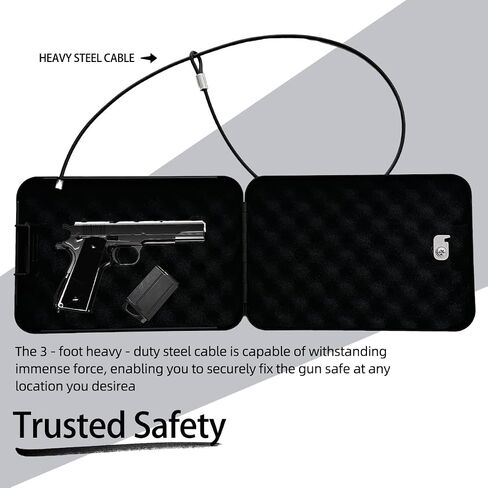 Pistol, portable travel firearm safe, pistol lockbox, car firearm safe with key lock, black in Saudi Arabia