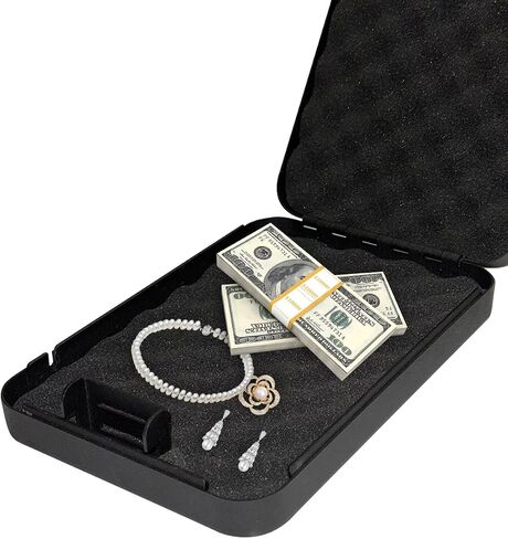 Pistol, portable travel firearm safe, pistol lockbox, car firearm safe with key lock, black in Saudi Arabia