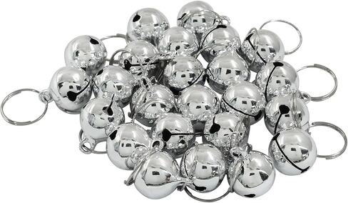 24Pcs Cat Bells with Loud Crisp Sound, Dog Jingle Bells for Anti-Lost, Small Pet Pendant Accessories for Pet Owners(Sliver) in Saudi Arabia