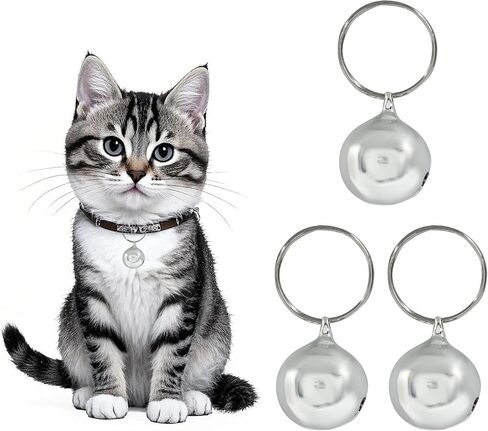 24Pcs Cat Bells with Loud Crisp Sound, Dog Jingle Bells for Anti-Lost, Small Pet Pendant Accessories for Pet Owners(Sliver) in Saudi Arabia