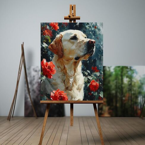 ZUVRDIAI DIY Paint by Numbers for Adults Beginner, Loyal Labrador Retriever Fetching, Paint by Numbers Kit Dog Painting by Numbers for Adults, 16 x 20Inch in Saudi Arabia