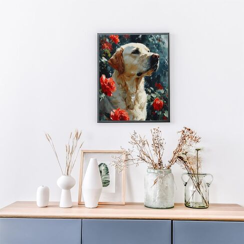 ZUVRDIAI DIY Paint by Numbers for Adults Beginner, Loyal Labrador Retriever Fetching, Paint by Numbers Kit Dog Painting by Numbers for Adults, 16 x 20Inch in Saudi Arabia