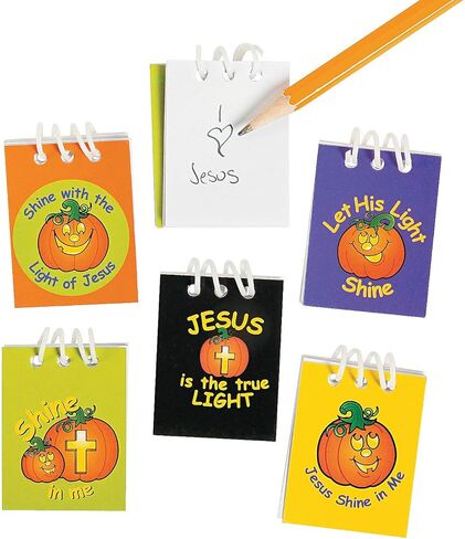 المرح Express Christian Pumpkin Mini المفكرة لجميع القديسين - 48 قطعة - ديكور حفلات عيد الهالوين الدينية in Saudi Arabia