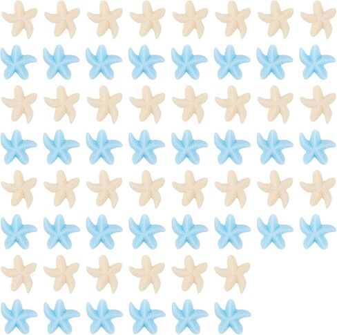 60pcs ميني راتنجات النجوم السائبة ، الحلي الصغيرة النجمة المصغرة الصغيرة الصغيرة الصغيرة ديكور شاطئ المحيط الصغير لديكور ديكور سحر البحر الصيفي حفل الزفاف (الأزرق ، أبيض) in Kuwait