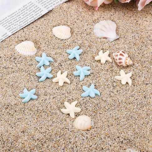 60pcs ميني راتنجات النجوم السائبة ، الحلي الصغيرة النجمة المصغرة الصغيرة الصغيرة الصغيرة ديكور شاطئ المحيط الصغير لديكور ديكور سحر البحر الصيفي حفل الزفاف (الأزرق ، أبيض) in Kuwait