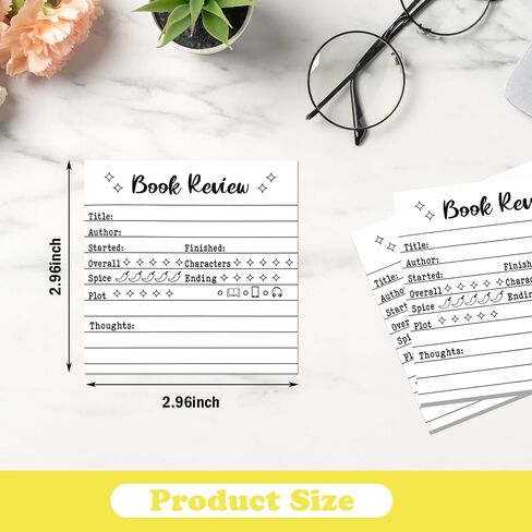 مراجعة الكتب المكونة من 6 عبوات Notepad Sticky Notes-300 ورقة منصات الملاحظات ذات النطاق الذاتي لعشاق الكتب ، ومجلات القراءة ، وهدايا نادي الكتب ، وسجل القراءة المدمجة للقراء ، والطلاب ، والمعلمين (أبيض) in Kuwait