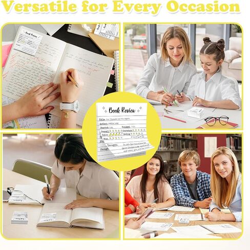 مراجعة الكتب المكونة من 6 عبوات Notepad Sticky Notes-300 ورقة منصات الملاحظات ذات النطاق الذاتي لعشاق الكتب ، ومجلات القراءة ، وهدايا نادي الكتب ، وسجل القراءة المدمجة للقراء ، والطلاب ، والمعلمين (أبيض) in Kuwait