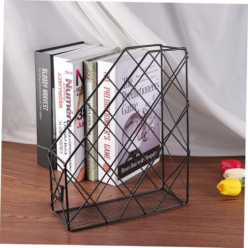 Cabilock 3PCS Iron Desktop Rackflesh Rack Portable Protable File File Complicizer للكتب والمجلات التخزين الأسود الأنيق لاستخدام المكتب المنزلي in Saudi Arabia