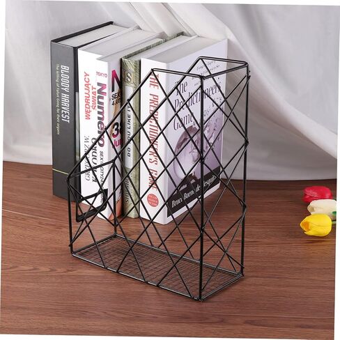 Cabilock 3PCS Iron Desktop Rackflesh Rack Portable Protable File File Complicizer للكتب والمجلات التخزين الأسود الأنيق لاستخدام المكتب المنزلي in Saudi Arabia